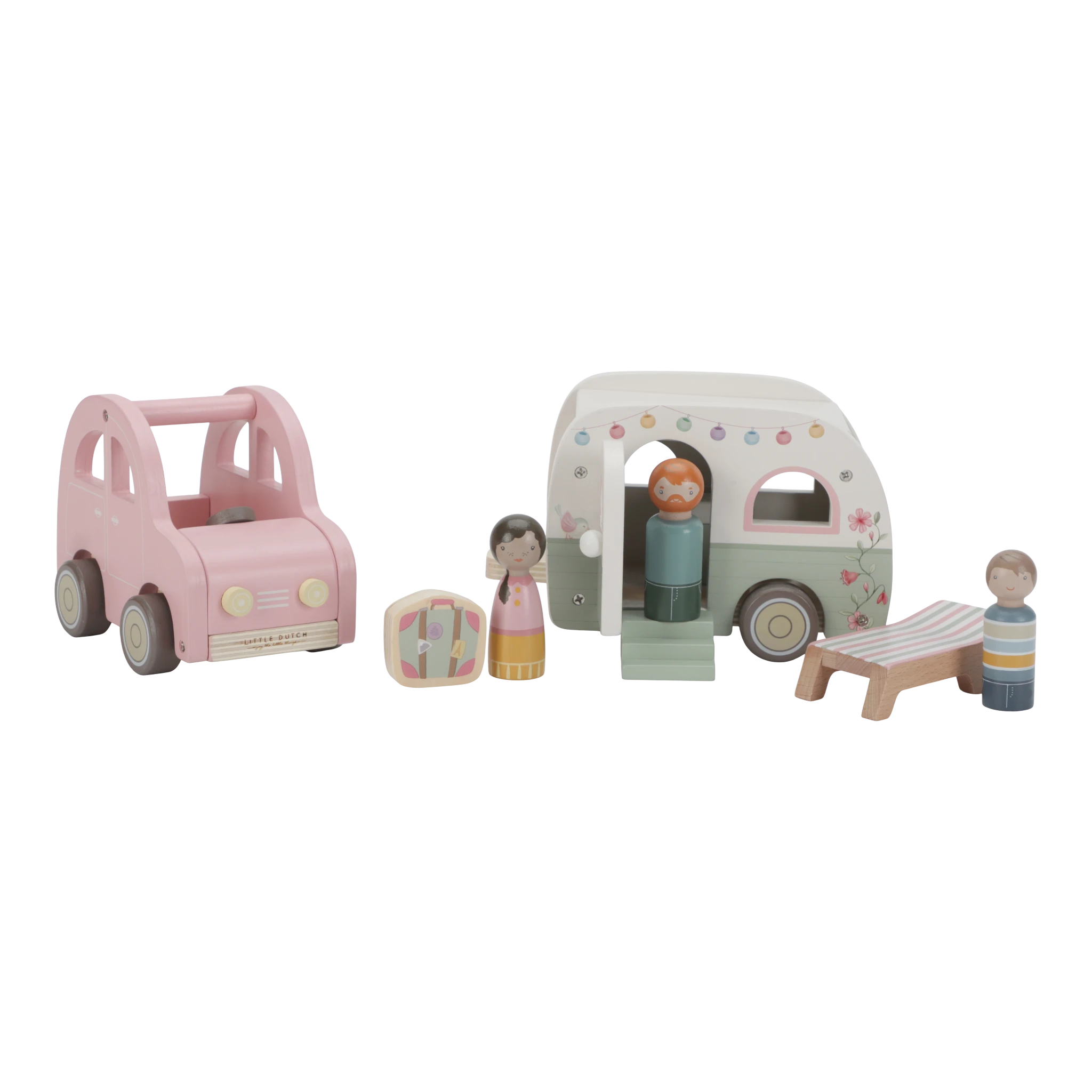 Spielzeugauto mit Wohnwagen - Little Dutch
