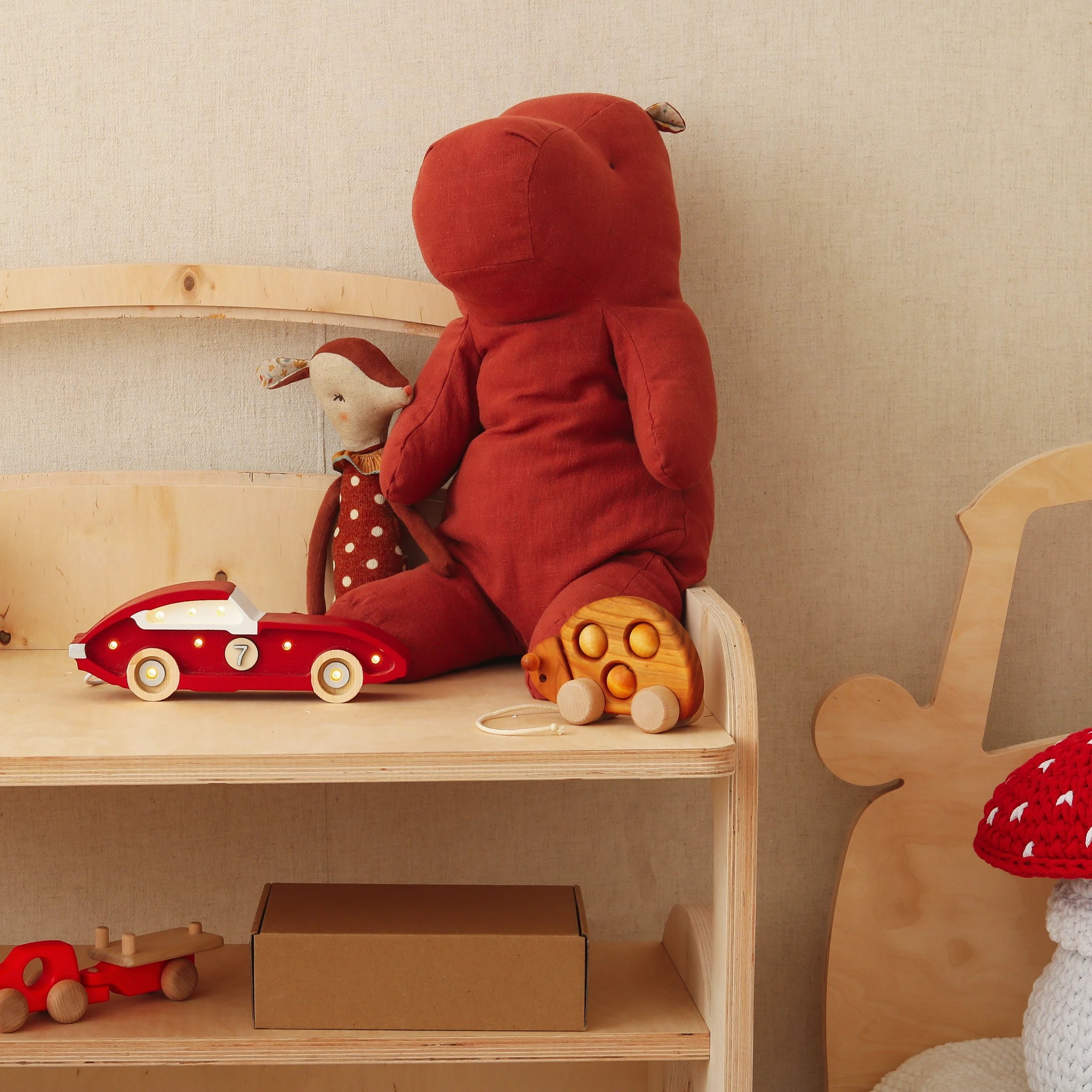 Holzlampe Rennwagen rot mini - Little Lights