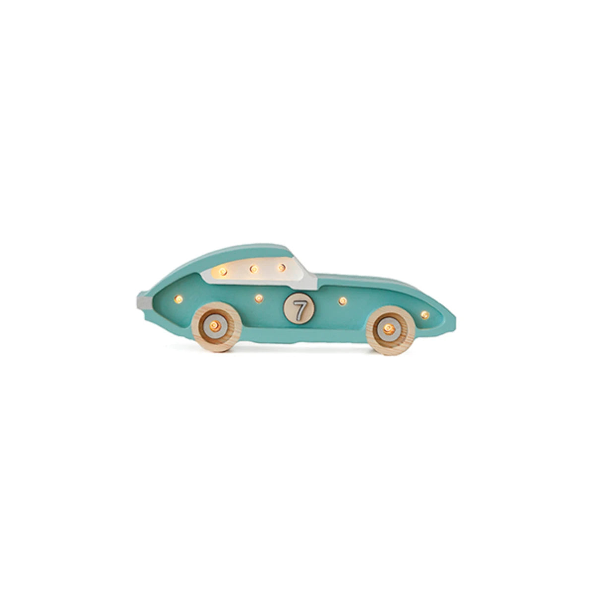 Holzlampe Rennwagen blau mini - Little Lights