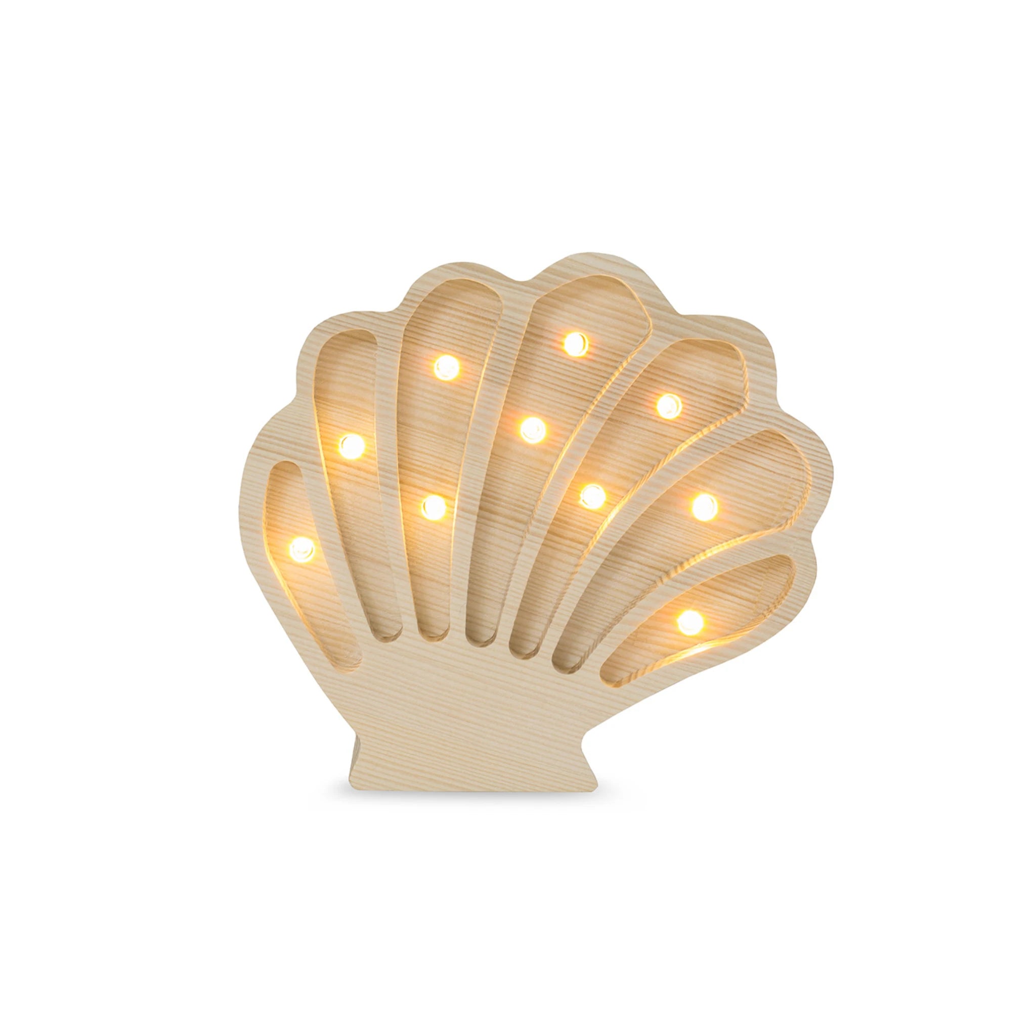 Holzlampe Muschel Natur - Little Lights