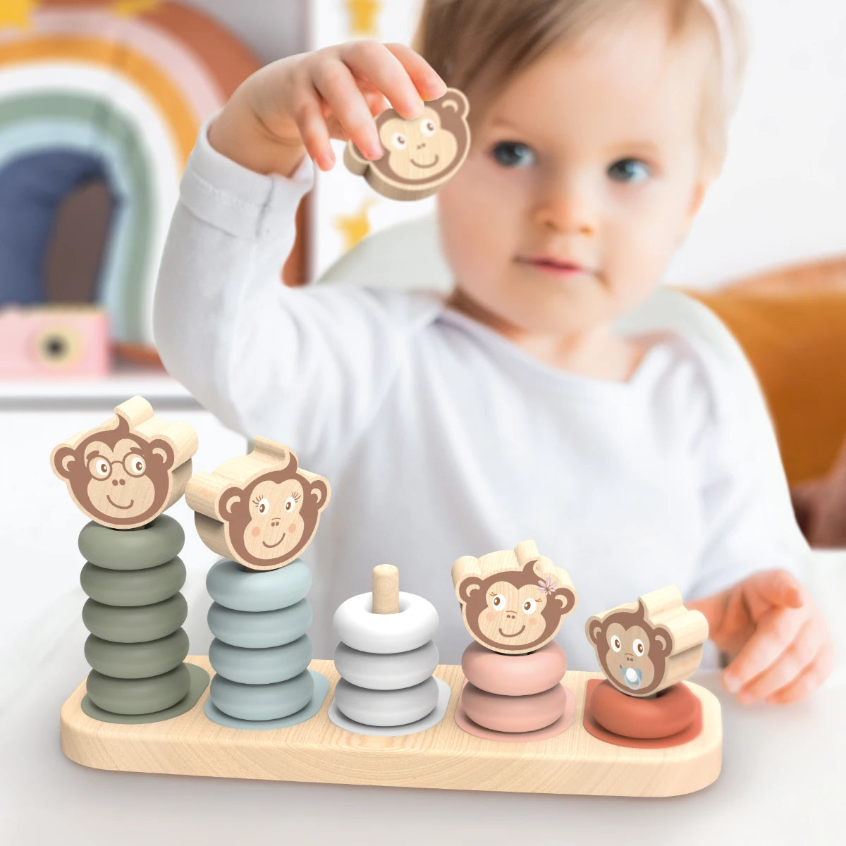 Stapel Spielzeug Affenfamilie - Speedy Monkey