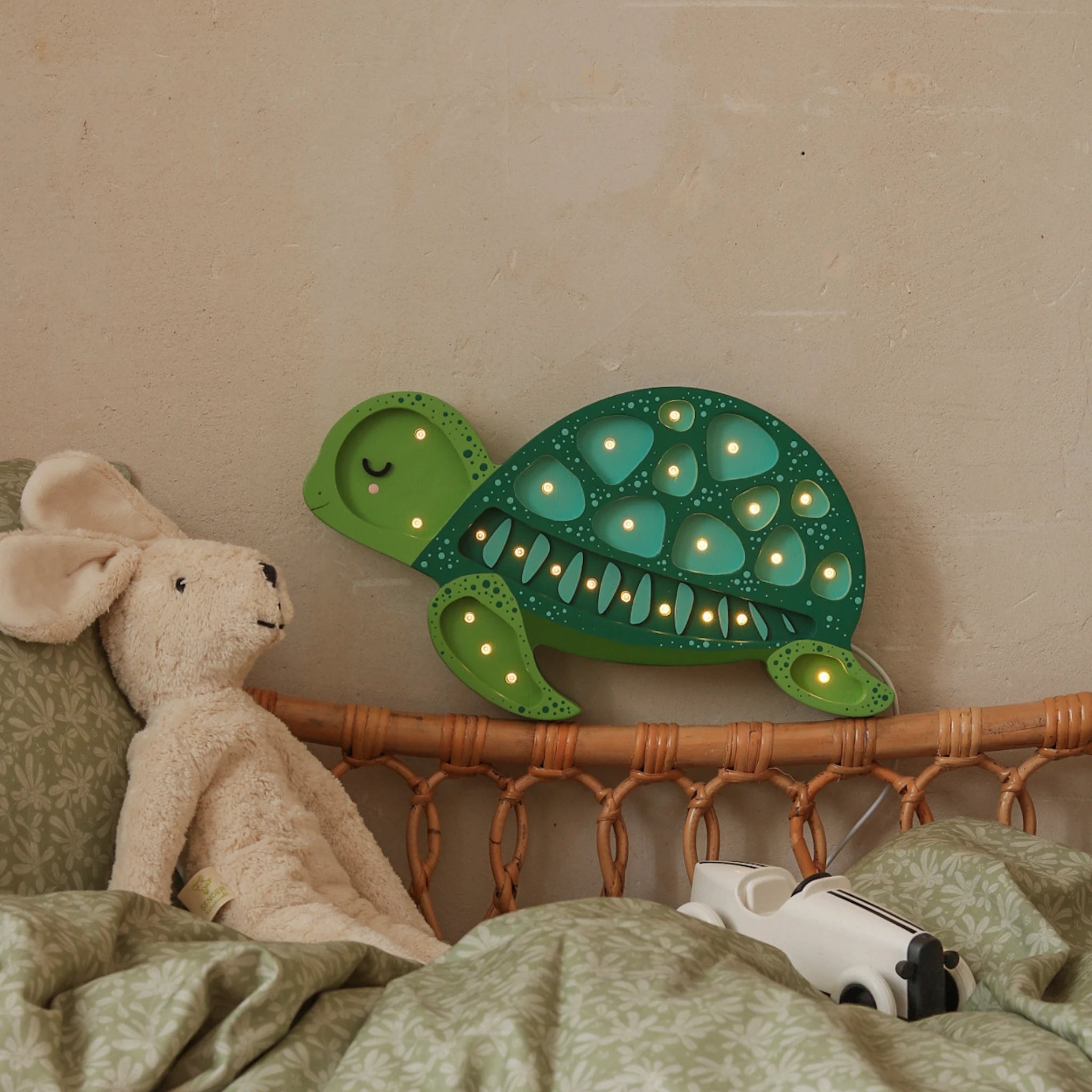 Holzlampe Schildkröte Ocean Green - Little Lights